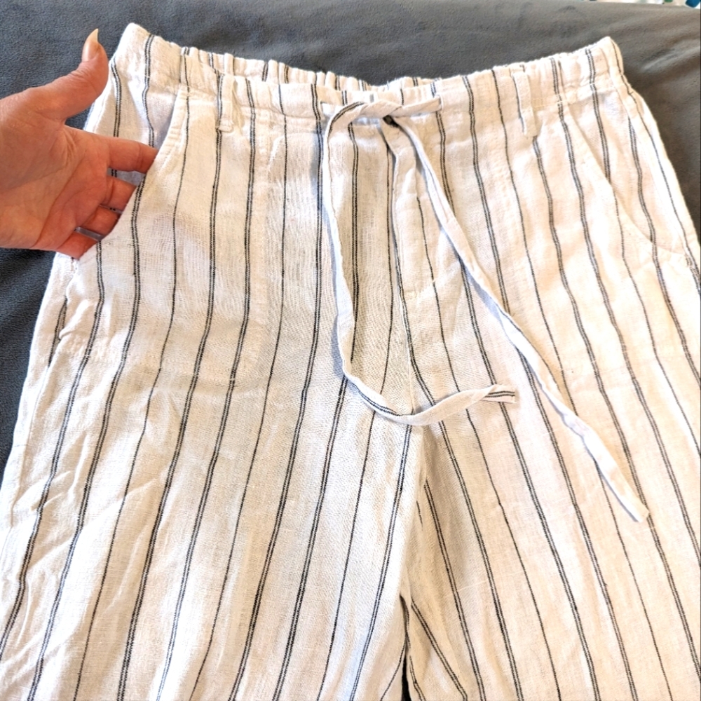 Anti-Blue by Bluespice linen lounge/beach pants with tie waist